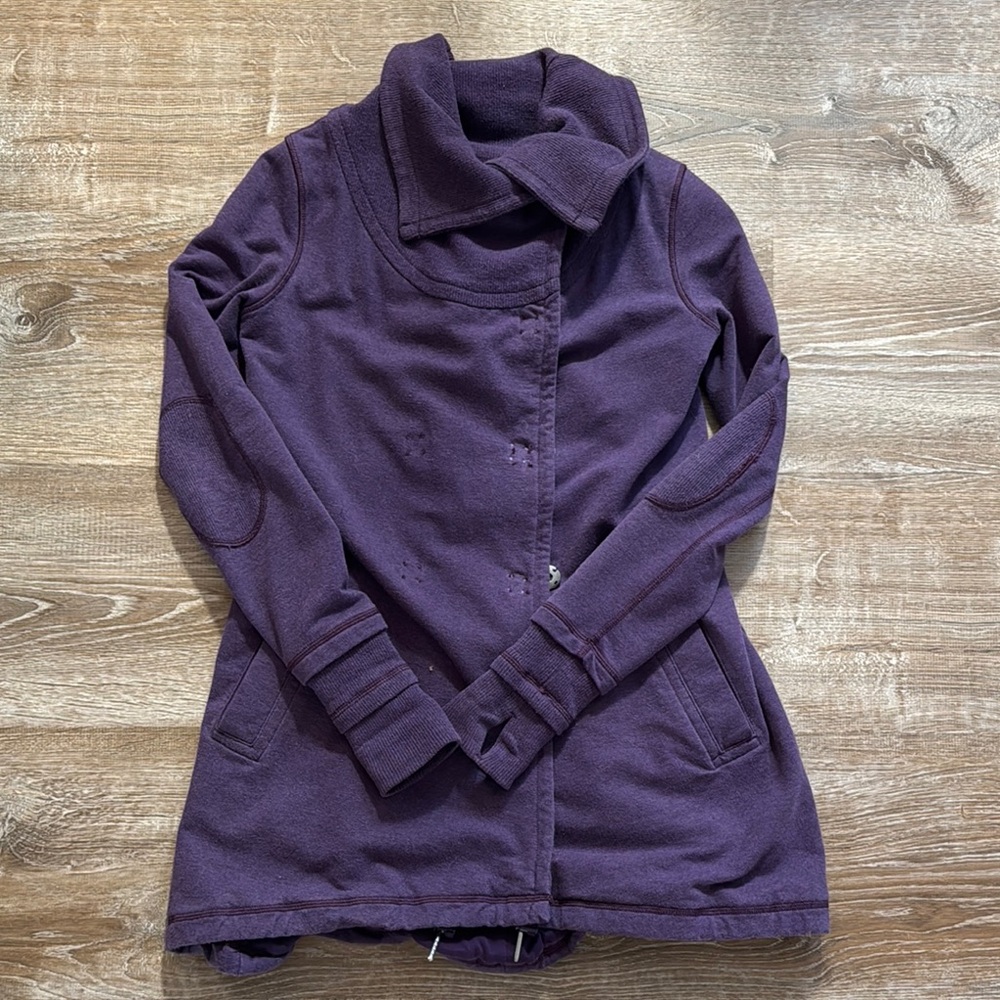 Lululemon Purple Trench Coat with Relaxed Fit and Soft Fabric, sport sleeves 2